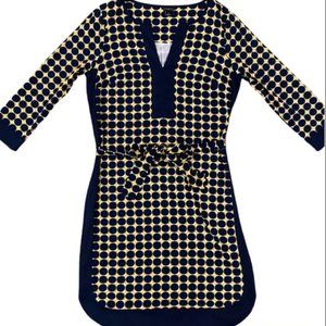 Ann Taylor Sz 4T Navy Blue and Yellow Circle Geometric Print Dress